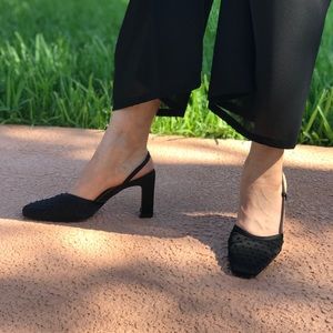 Nina Black Sequin Dressy Heels